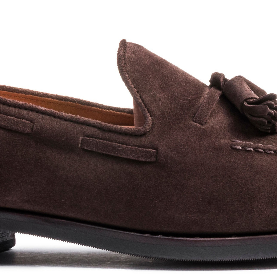 Skolyx Tassel Loafer Dark Brown Suede | Skolyx