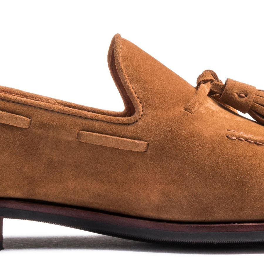 靴 clavel SQUARETOESHOEwestern stitch Suede Skolyx Tassel Loafer Light Brown Suede | Skolyx