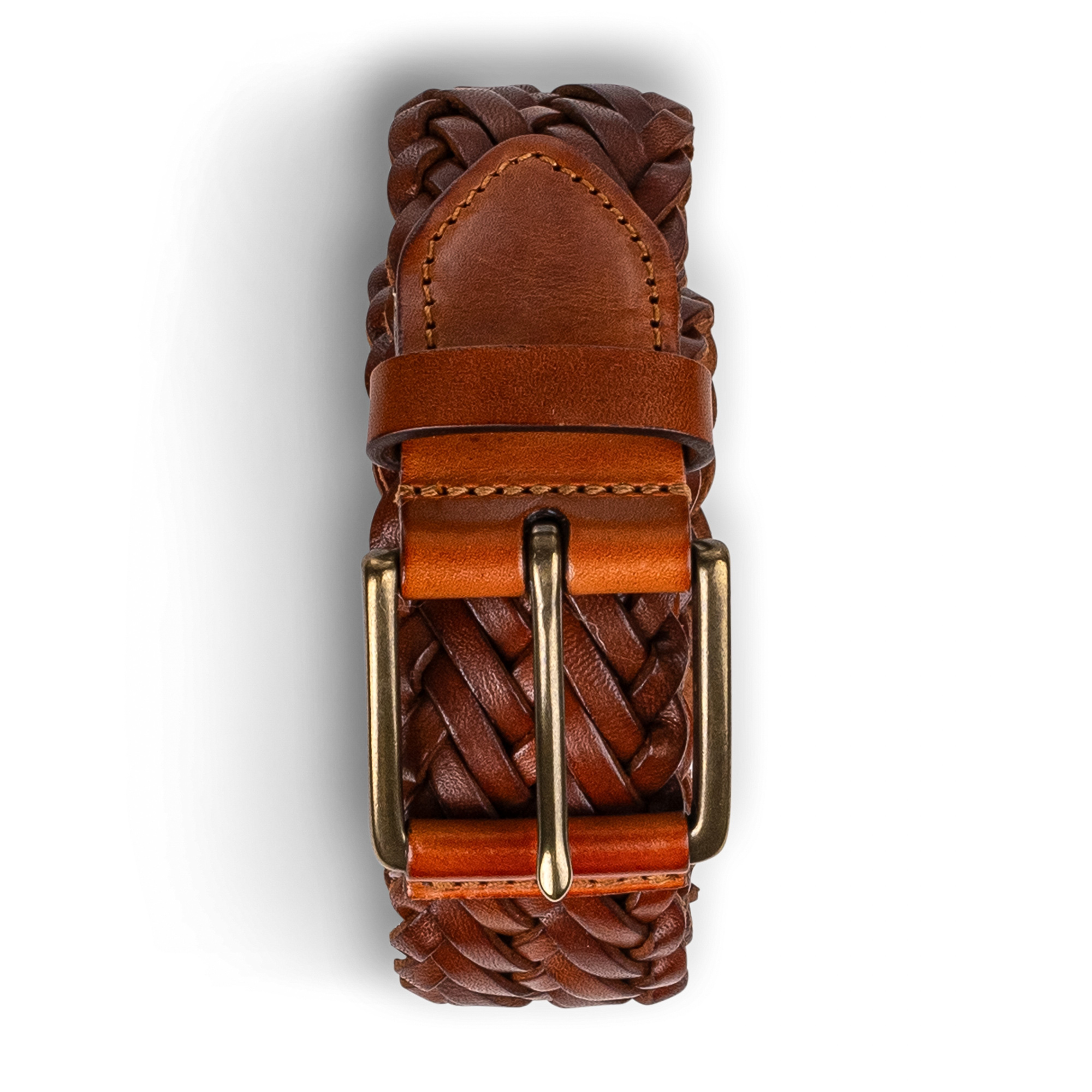 ◆FOLNUA◆ CLASSIC LOGO WEAVING BELT IN DEEP BROWN 2SIZE F23 Dark brown nubuck braided belt
