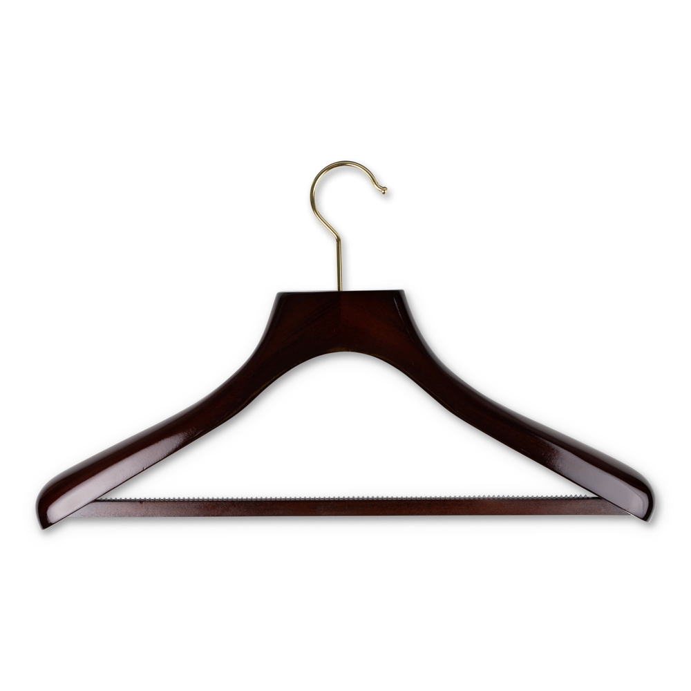 Premium jakkehengere mørkt tre med gravering