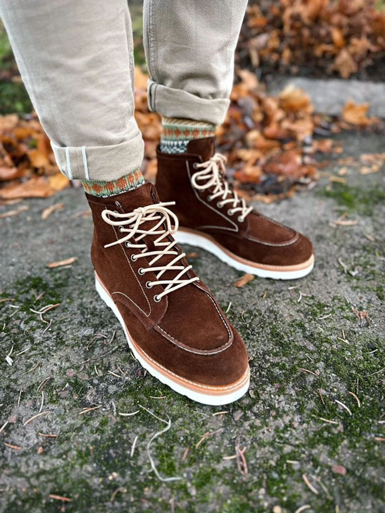 Yanko moc toe boot brun mocka