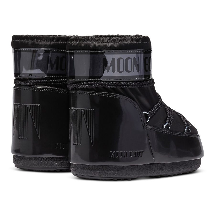 ミドルブーツ MOON BOOT ICON LOW GLANCE BLACK SATIN BOOTS BLACK ICON GLANCE BLACK SATIN BOOTS | Moon Boot®