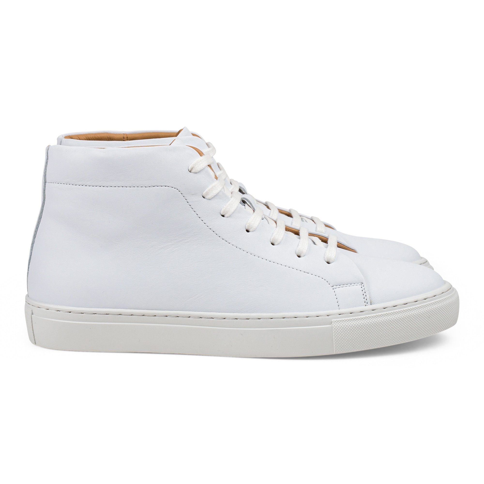 スニーカー LEATHER HIGH-TOP SNEAKERS Skolyx premium sneaker high top in white leather | Skolyx