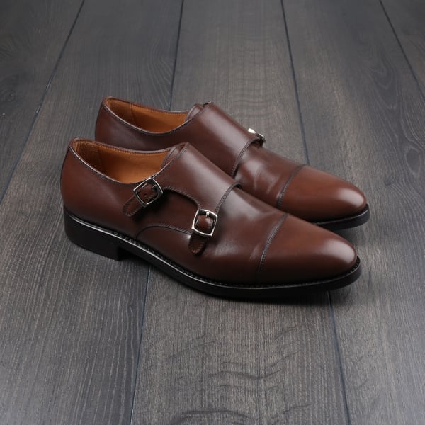 Skolyx dark brown double monk UK6 / EU40 - seconds