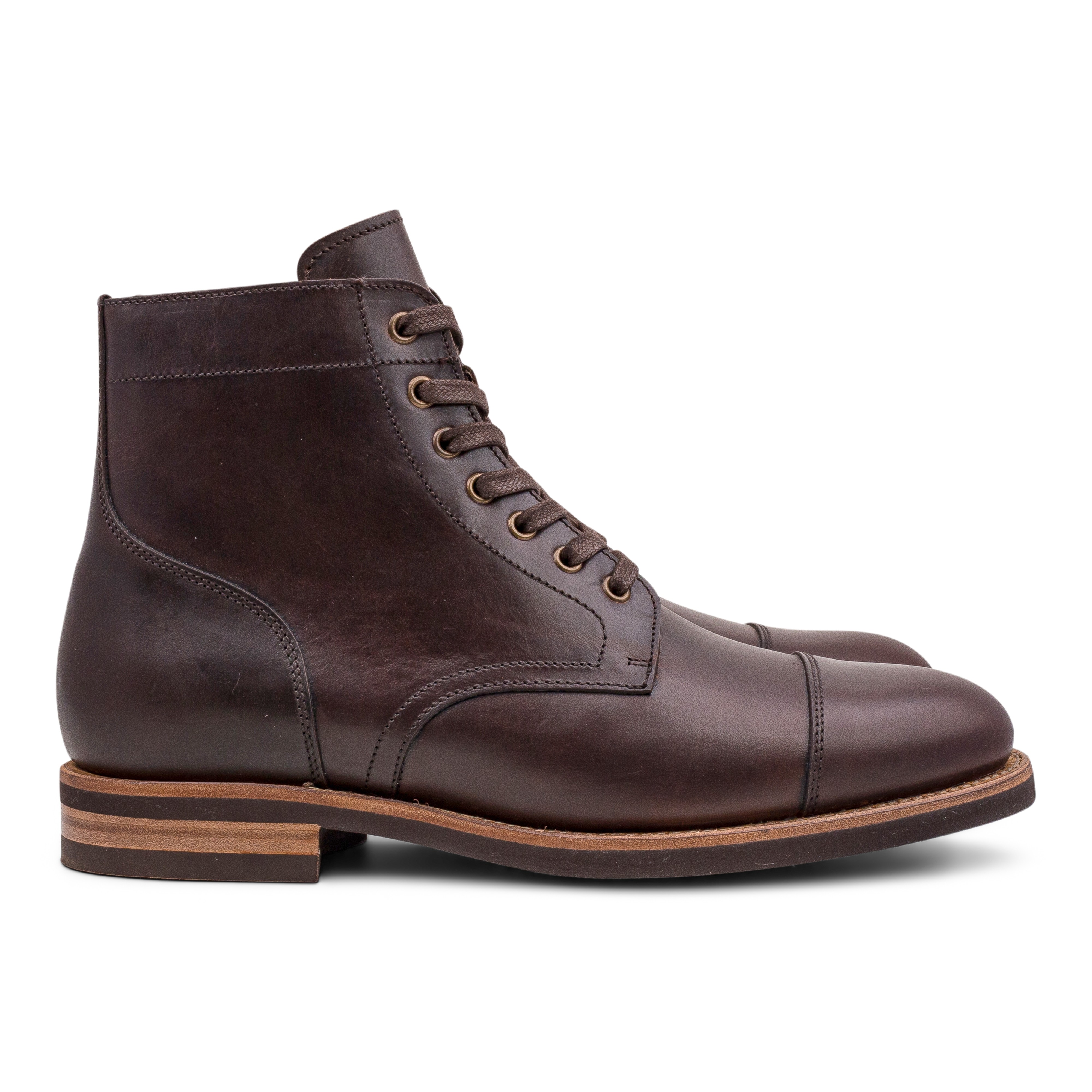 Yanko cap toe service boots mørkebrun chromex