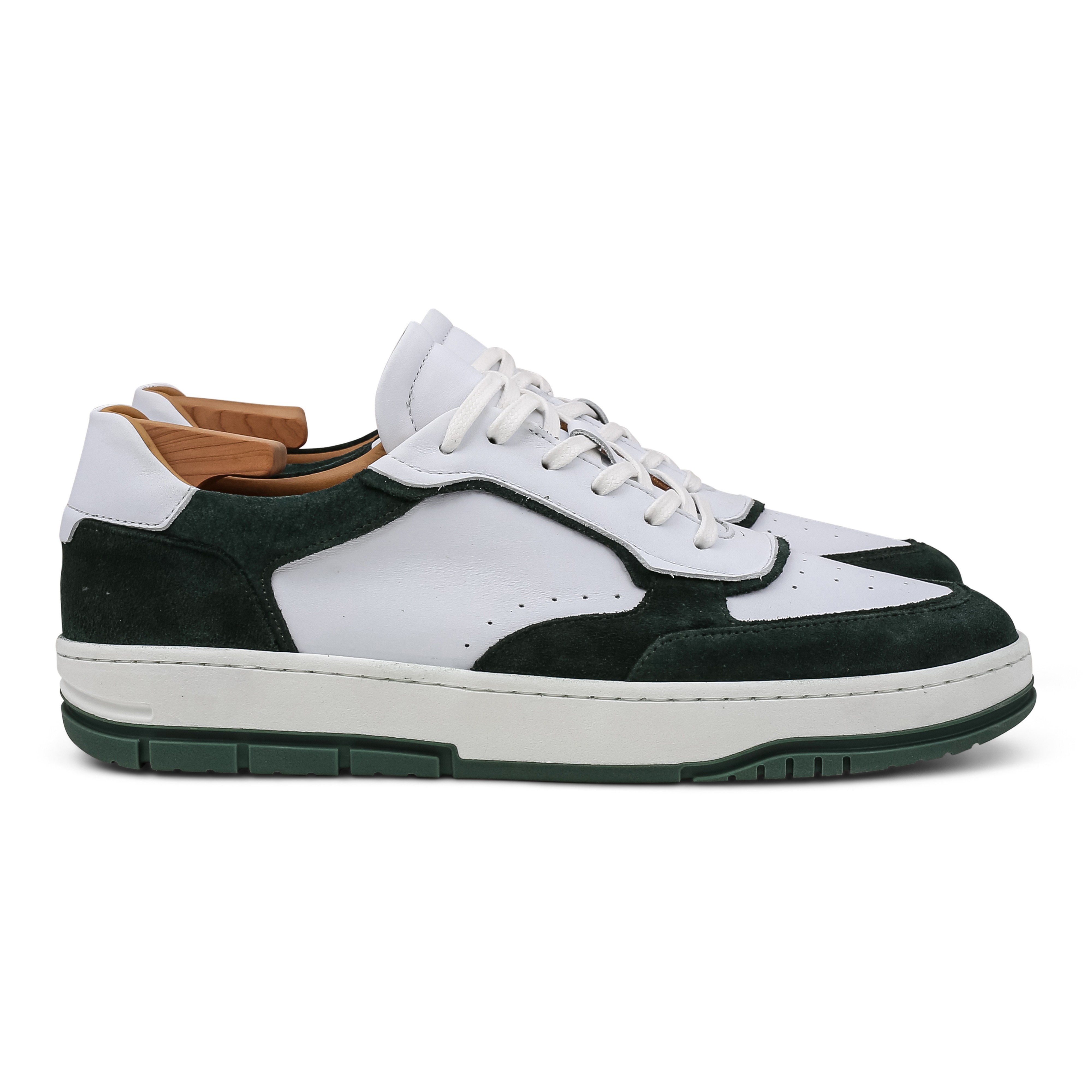 Skolyx Premium Court-Sneaker weiß und dunkelgrün
