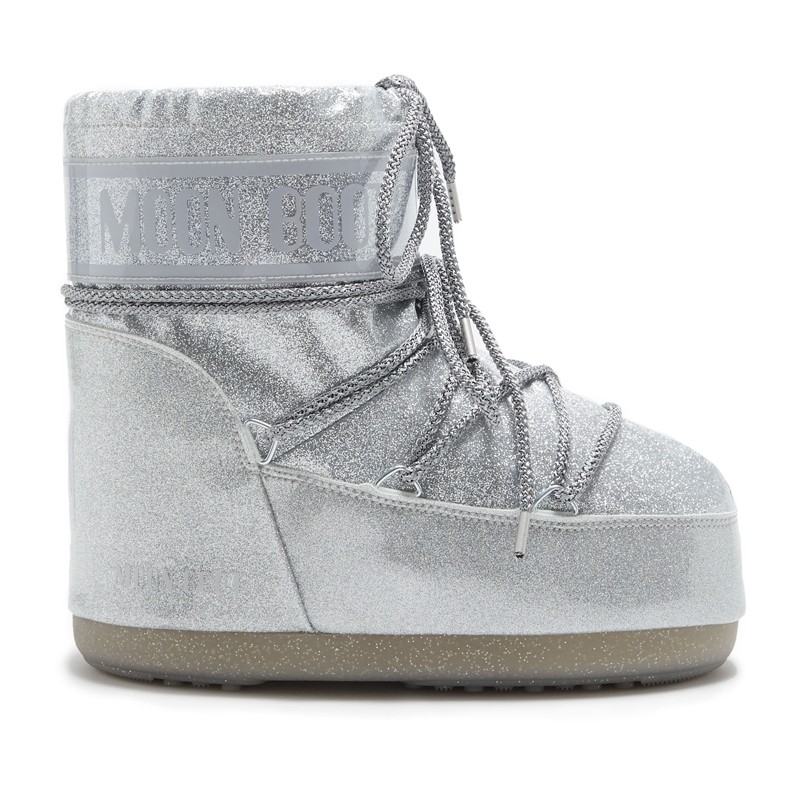 Moon Boot Icon Low Glitter sølv