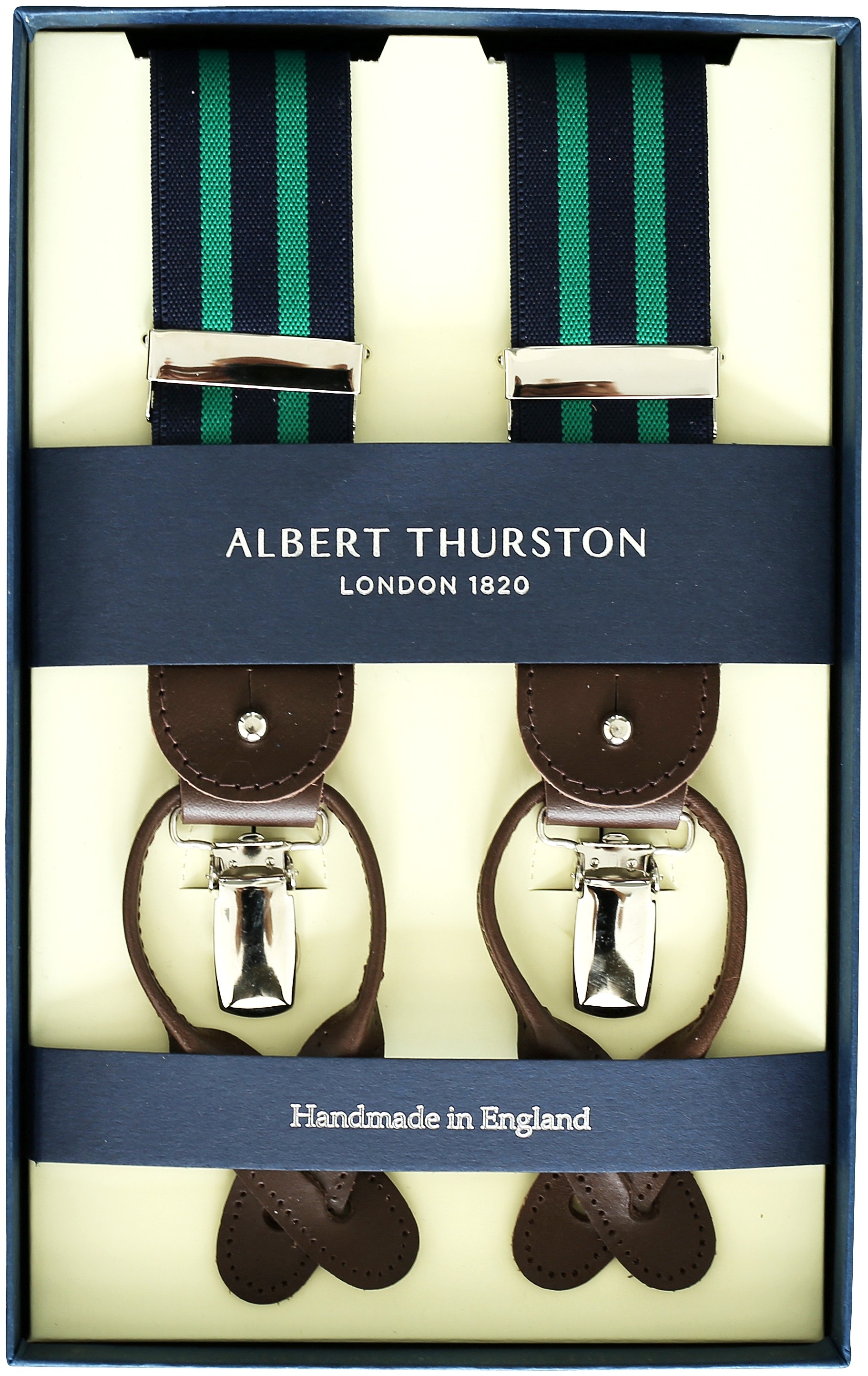 Albert Thurston Hosenträger navy und grün