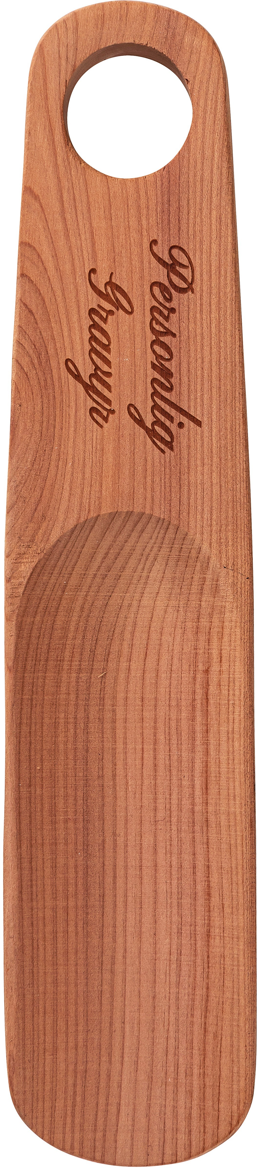 Calzascarpe in cedro 20 cm con incisione