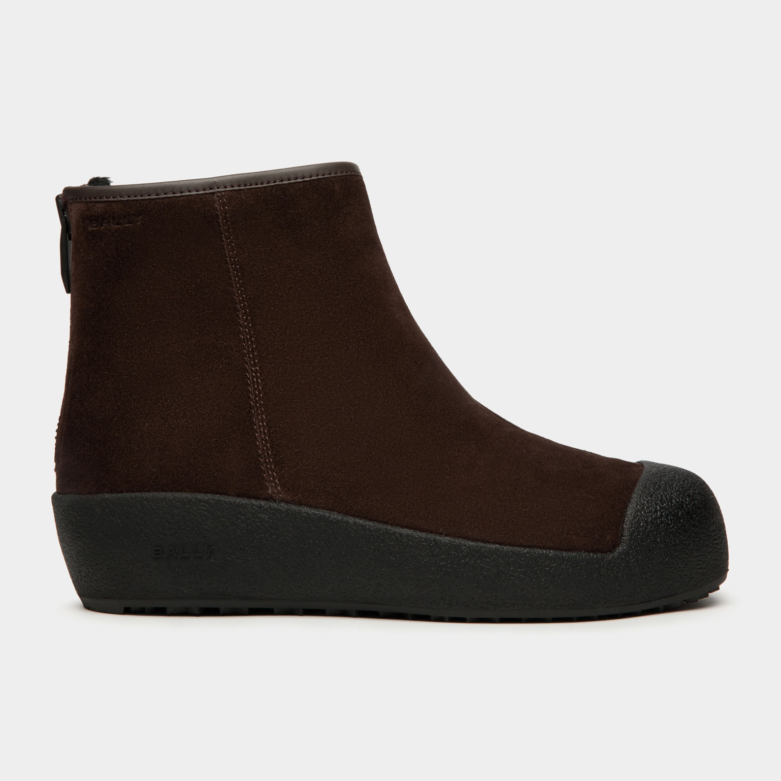 Bally Curling Stiefel Damen Guard III dunkelbraunes Wildleder