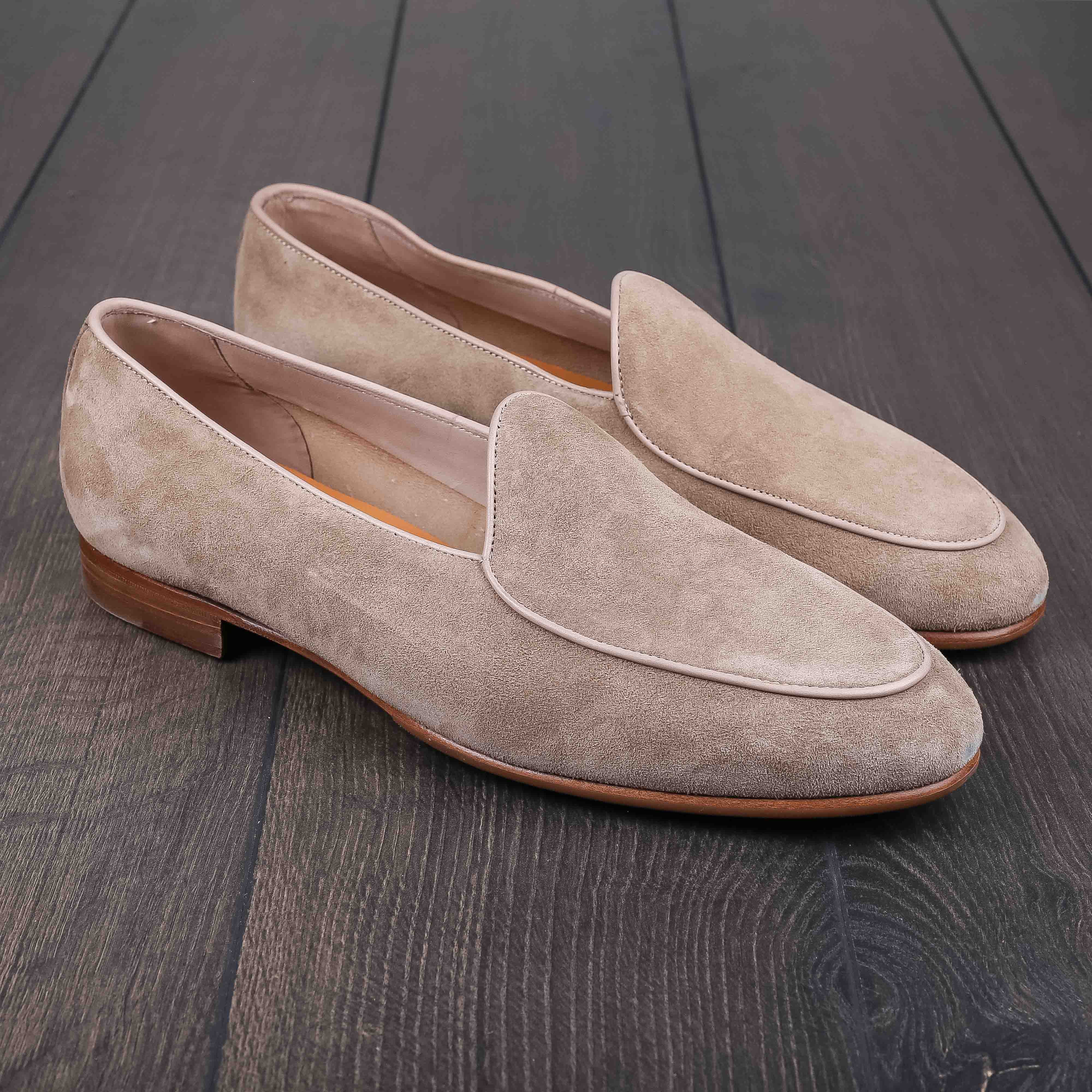Yanko classic Belgian loafer smoke reverse kudu suede UK12 / EU46 - Seconds