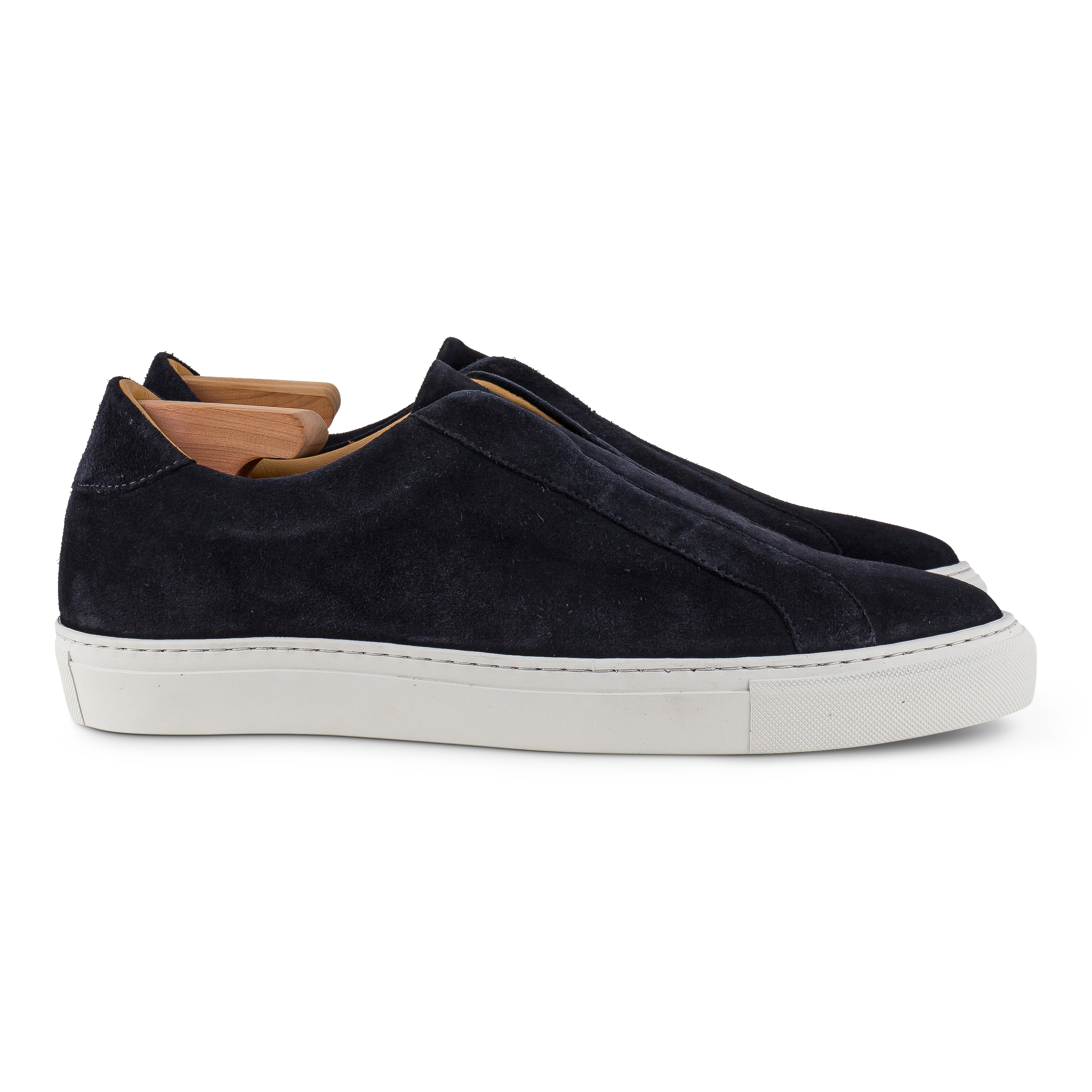 Skolyx Premium Sneaker laceless navyblauem Veloursleder