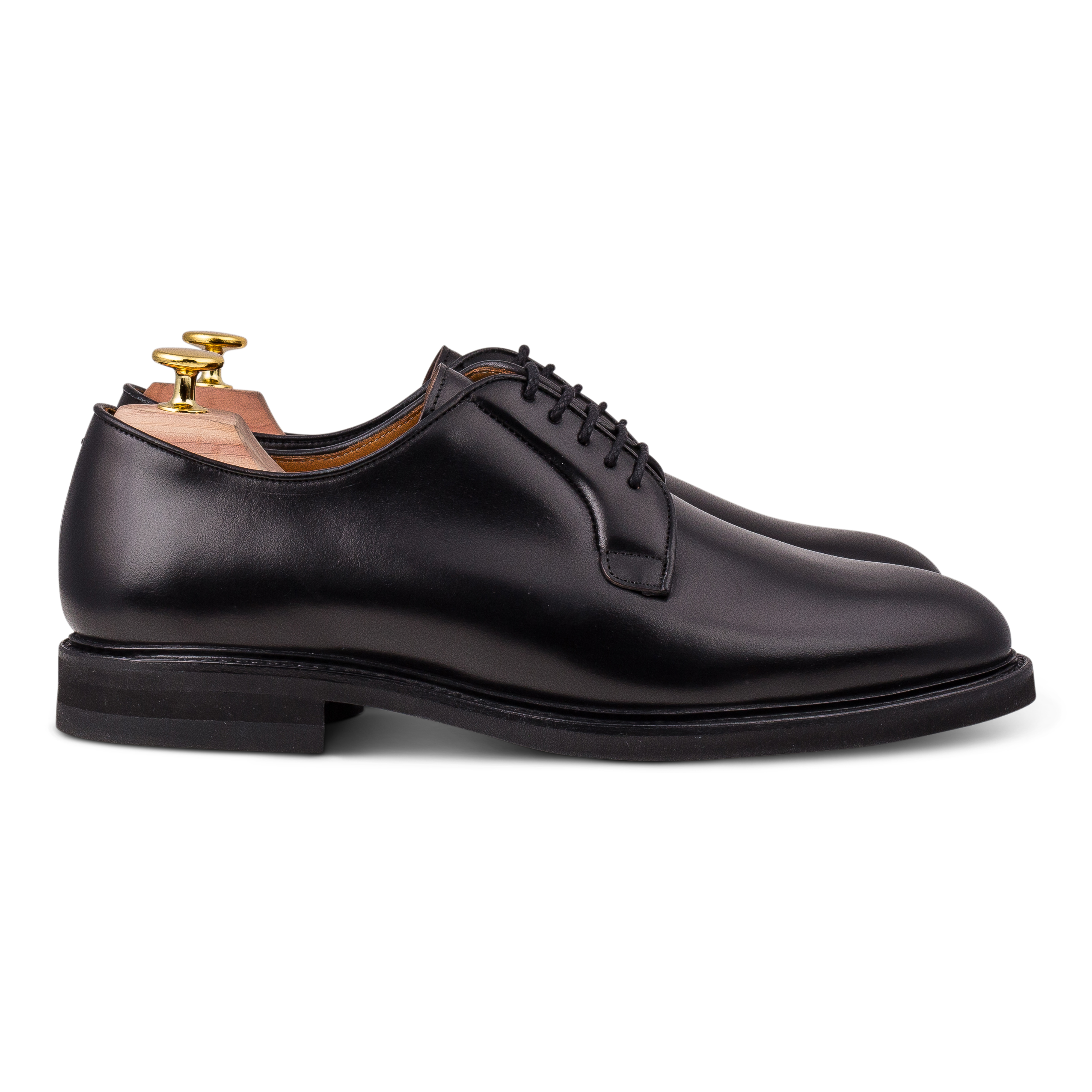 Yanko Plain Toe Derby Schwarz Shell Cordovan