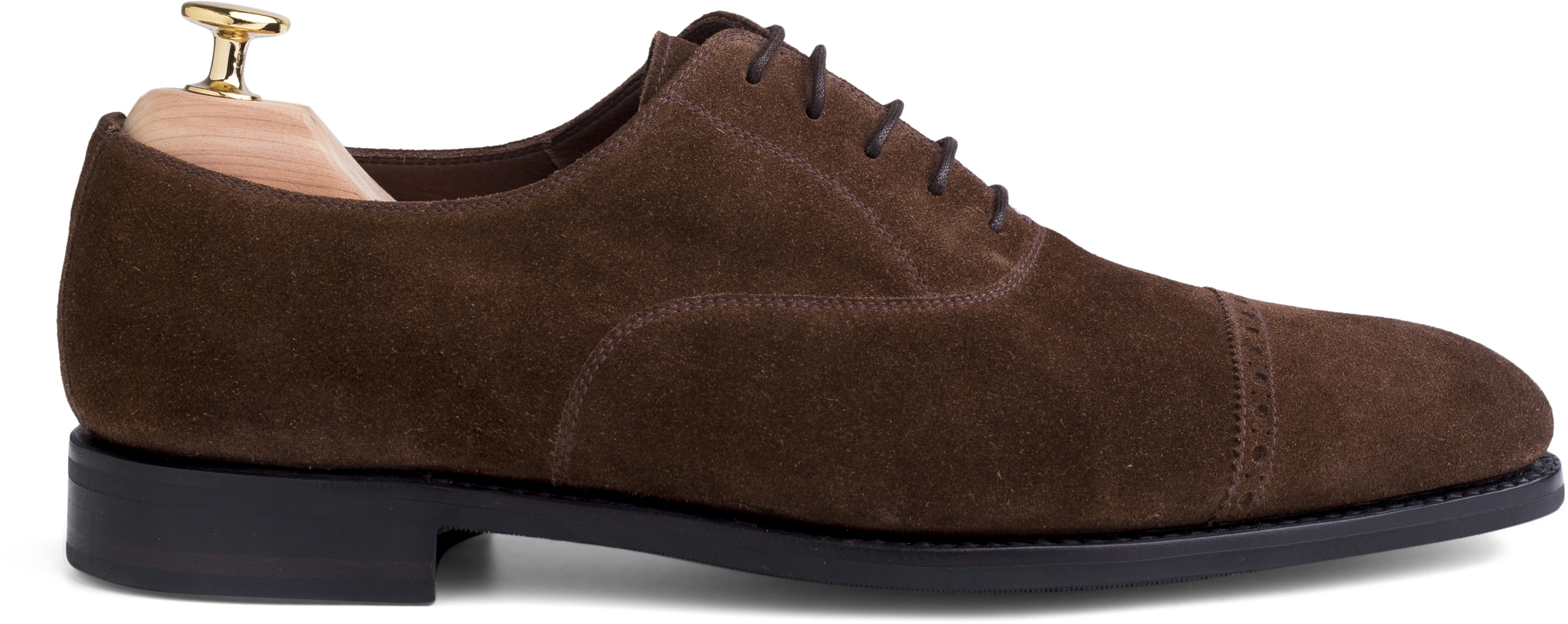 Skolyx medium braun Wildleder brogued cap toe oxford