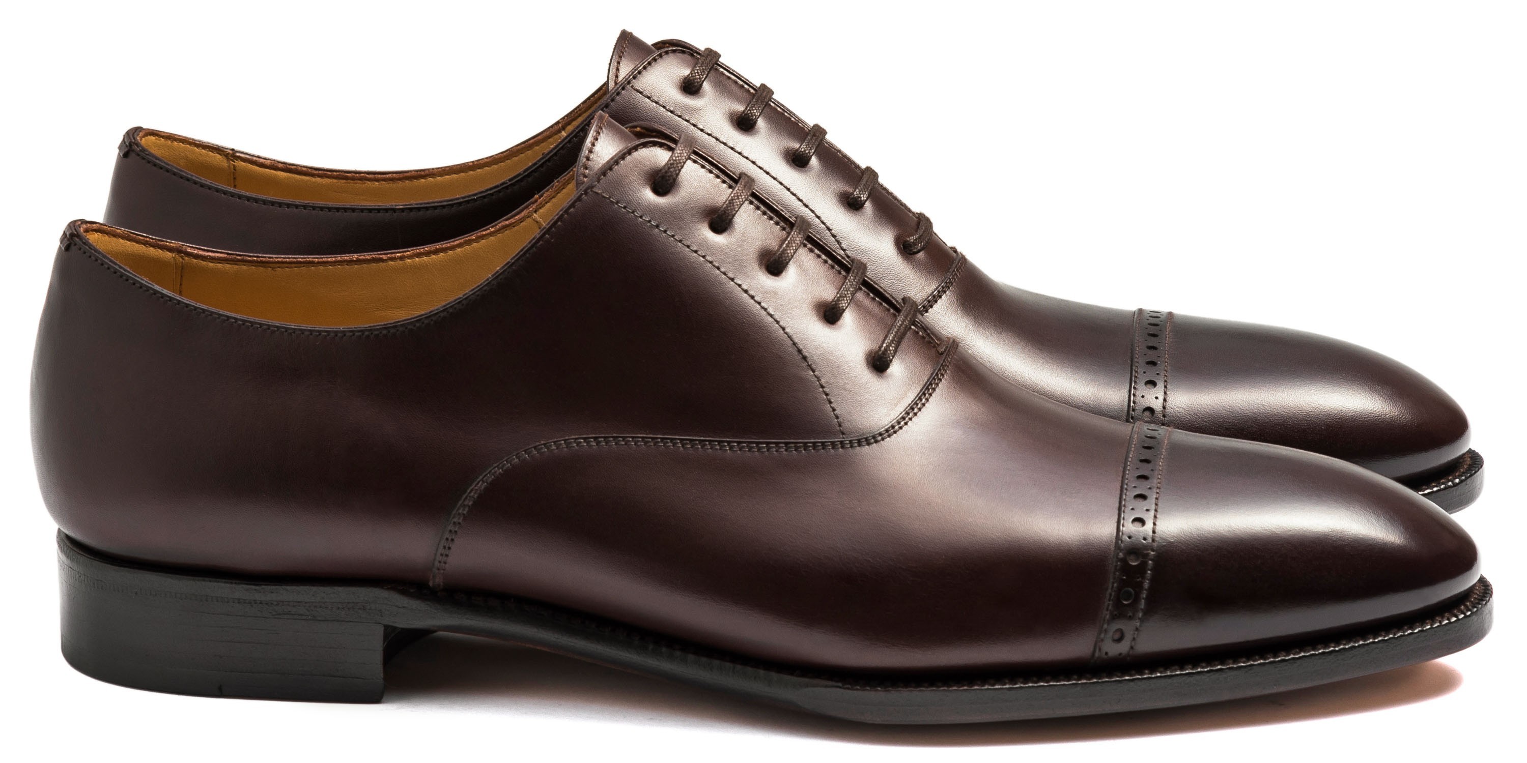 TLB Artista Brogued cap Oxfords i Vegano mørkebrun