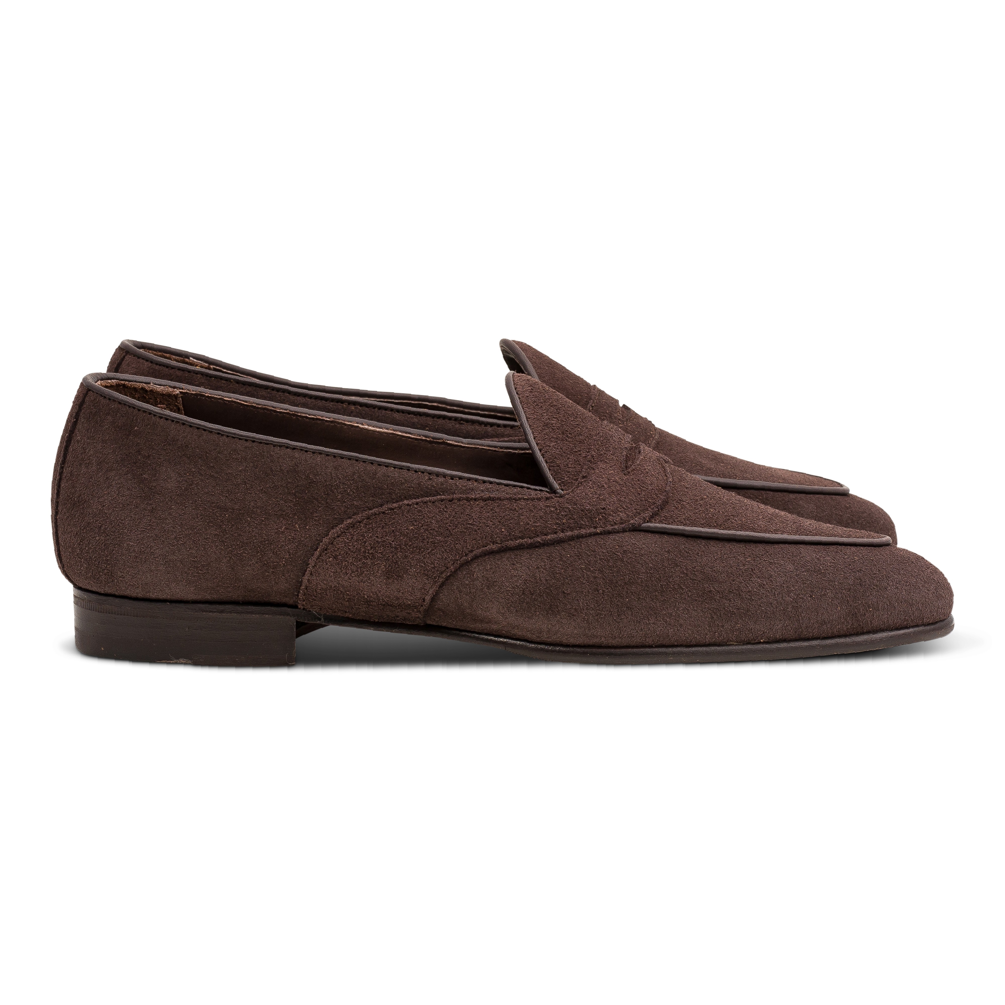 Yanko saddle Belgian loafer dunkelbraun reverse kudu wildleder