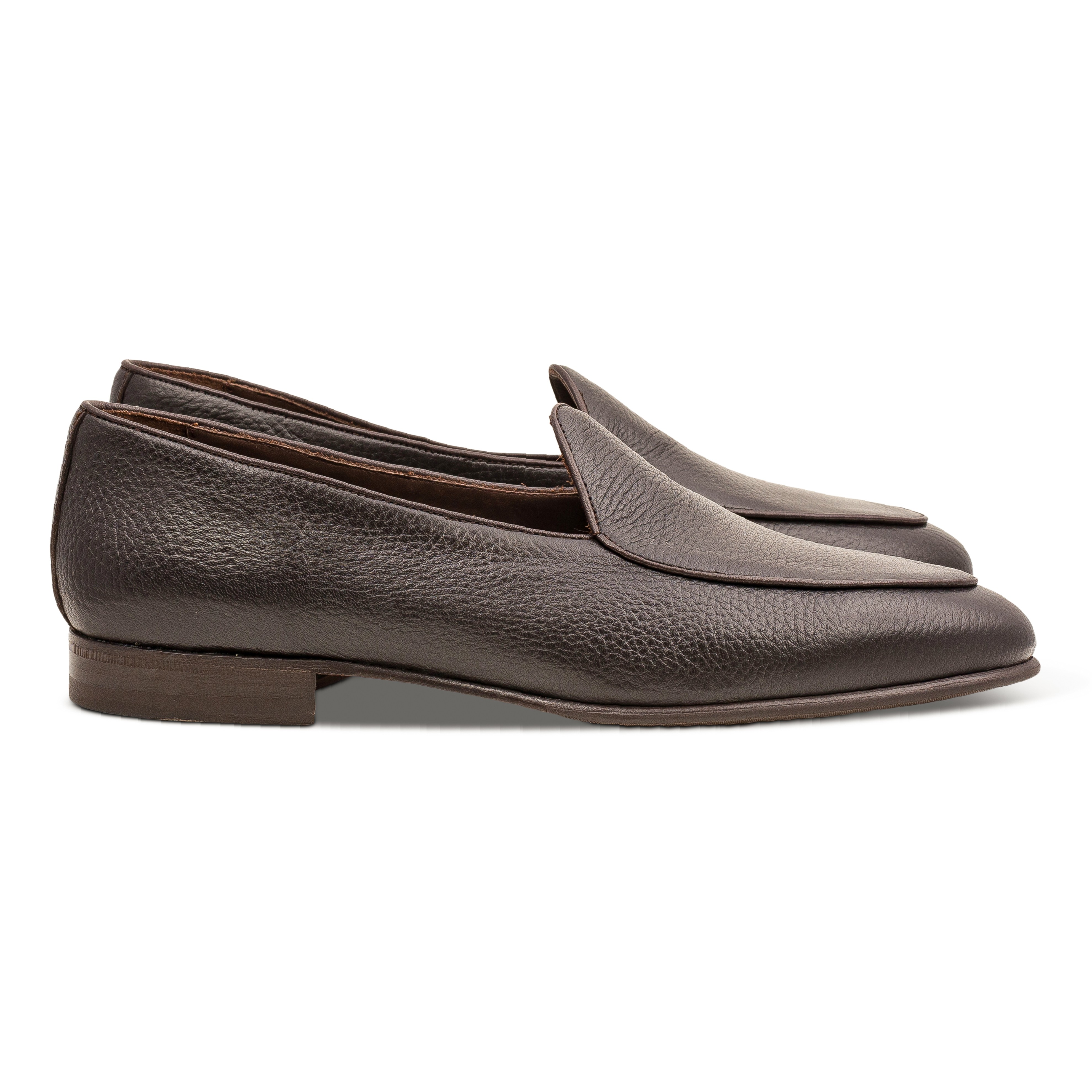 Yanko klassischer Belgian Loafer dunkelbraunes soft grain