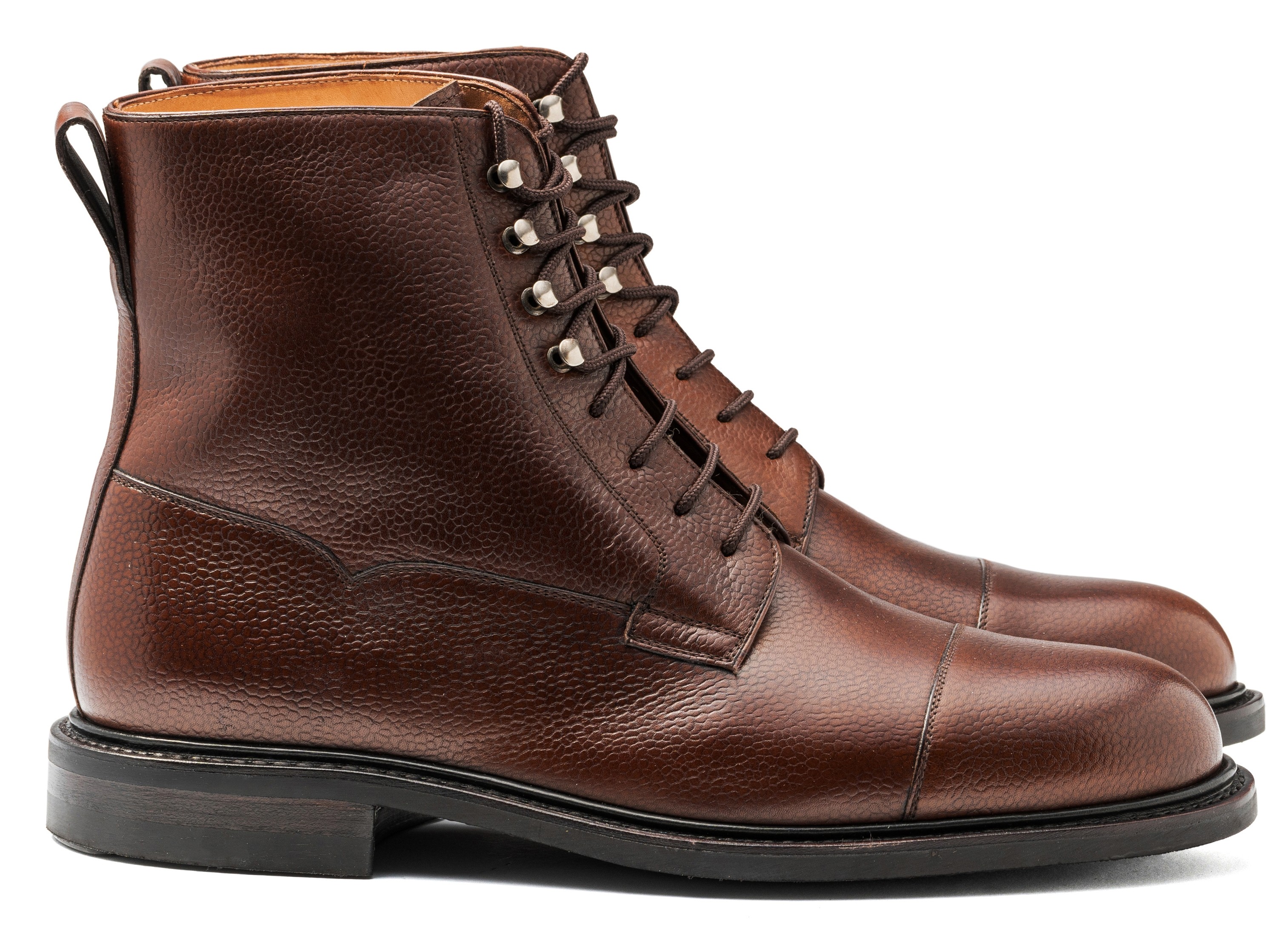 Yanko Derby-Stiefel braun Geprägtes Leder