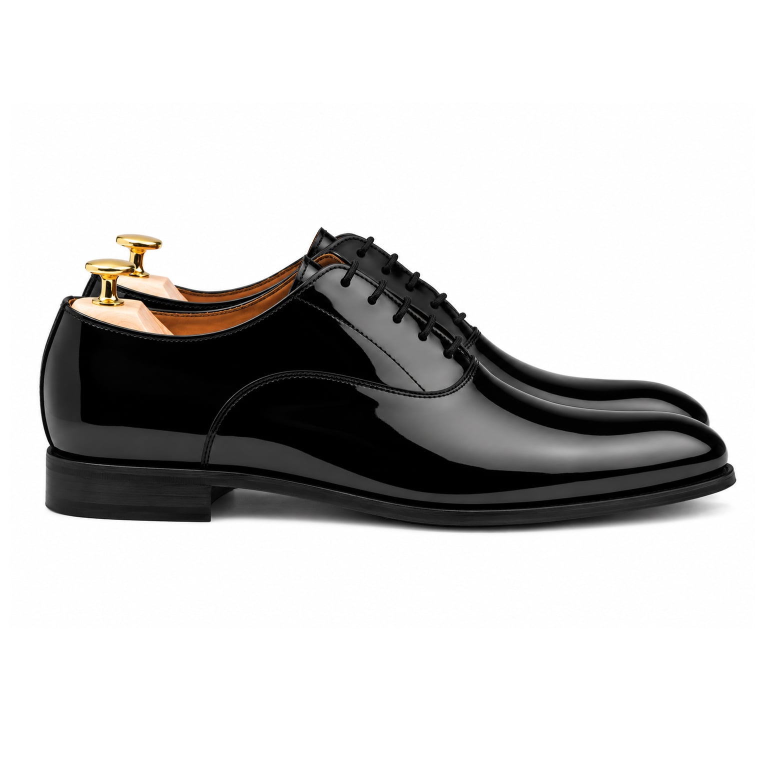 Skolyx Schwarzer Lackleder-Oxford-Smokingschuh plain toe