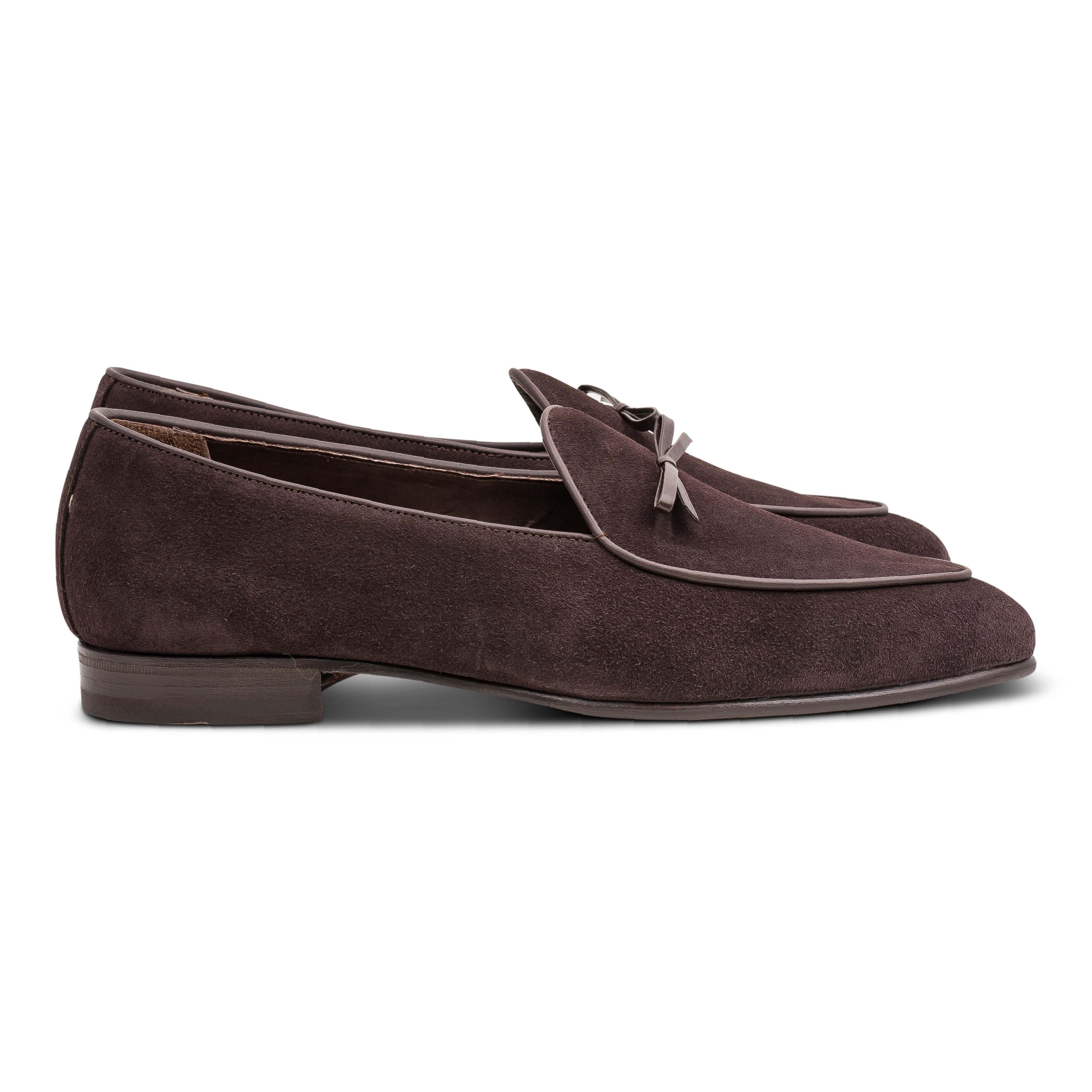 Yanko bow Belgian loafer dunkelbraun reverse kudu wildleder