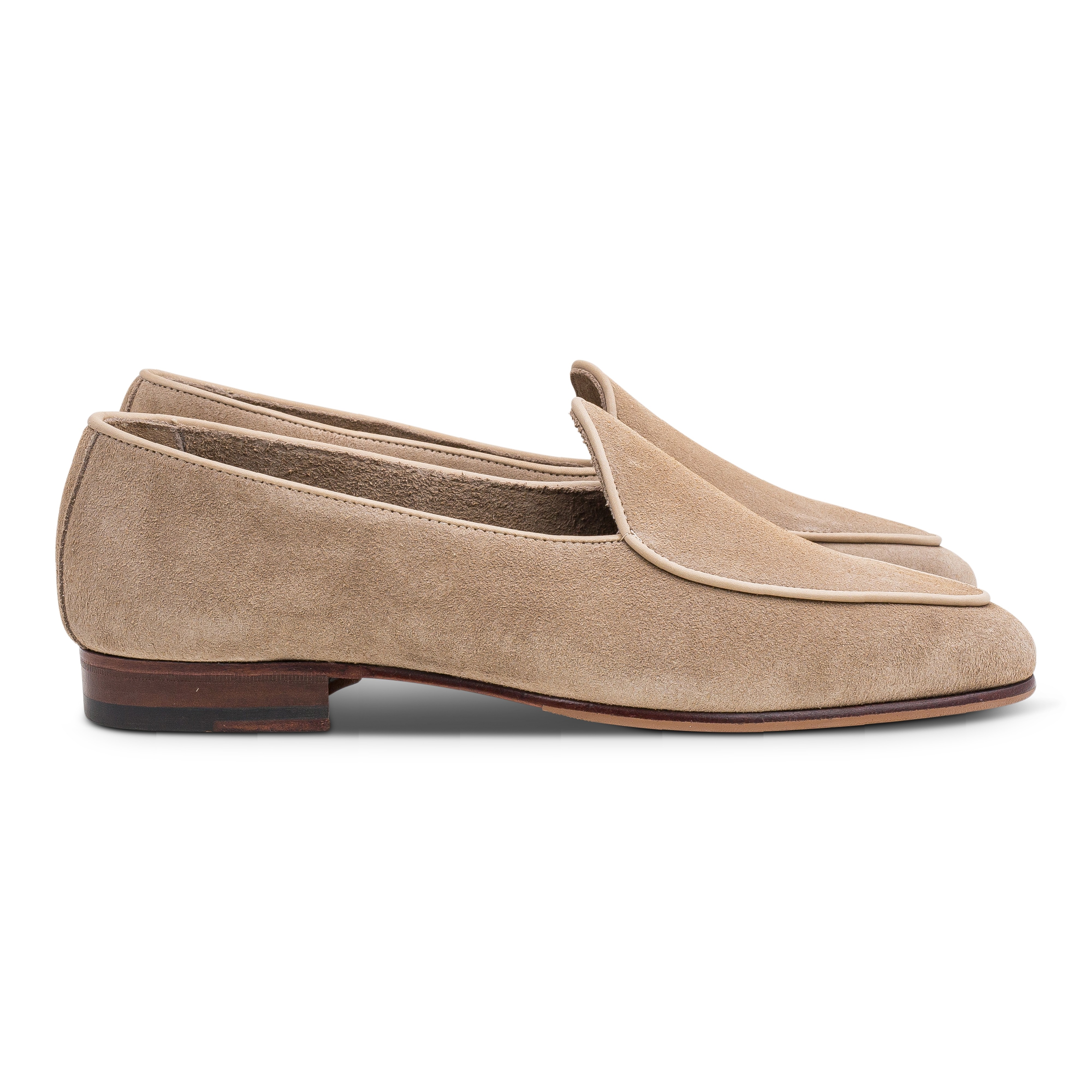 Yanko classic Belgian loafer Smoke lysegrå reverse kudu ruskind