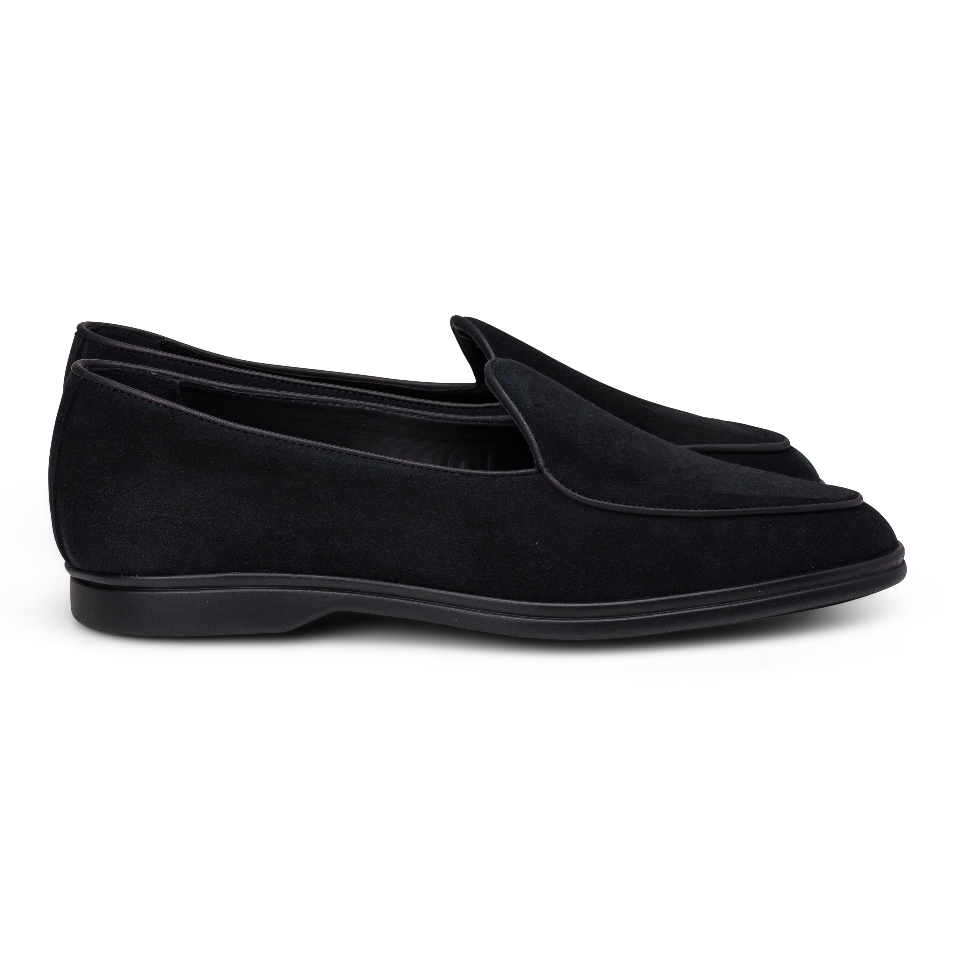 Yanko Traveler Belgian Loafer schwarz reverse kudu Wildleder mit dunkler Sohle