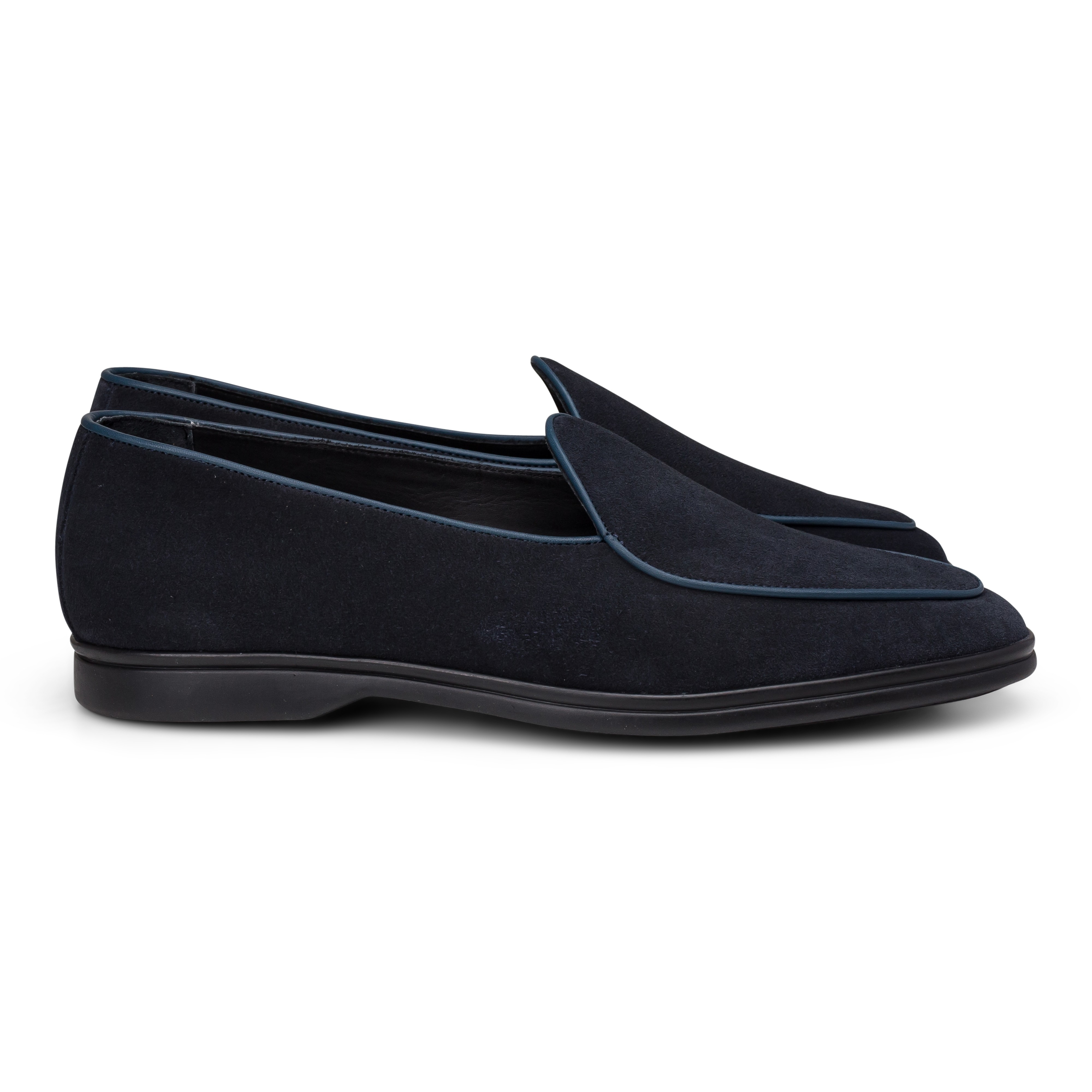 Yanko Traveler Belgian Loafer Marine Wildleder mit dunkler Sohle
