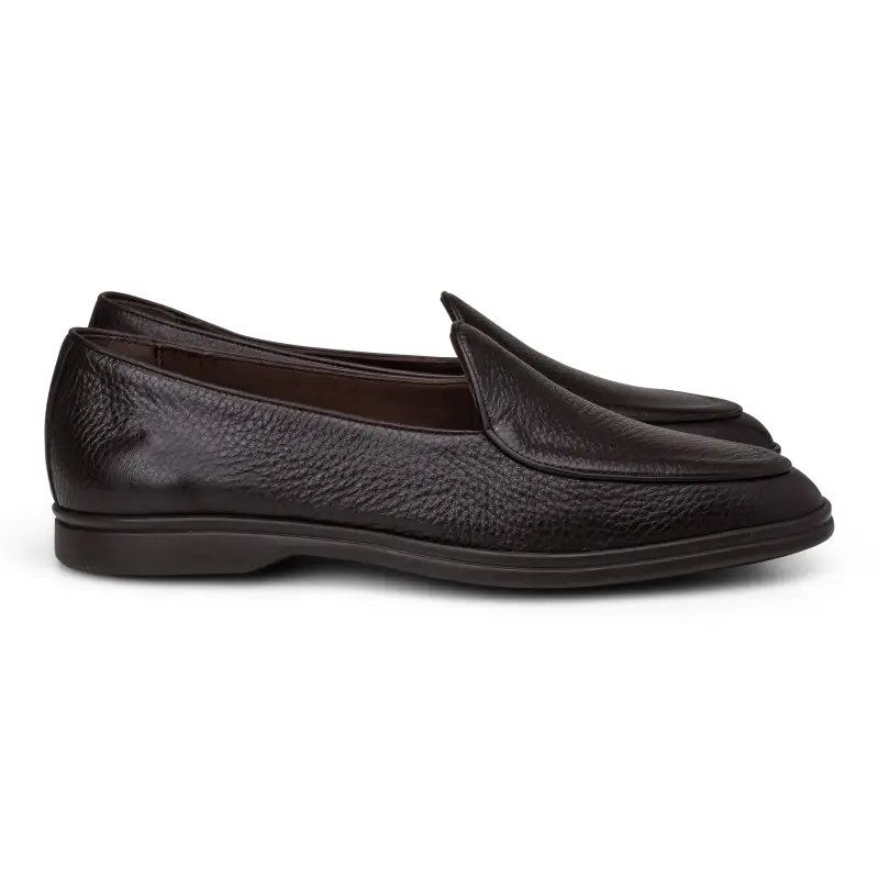 Yanko Traveler Belgian Loafer Dunkelbraun soft grain mit dunkler Sohle