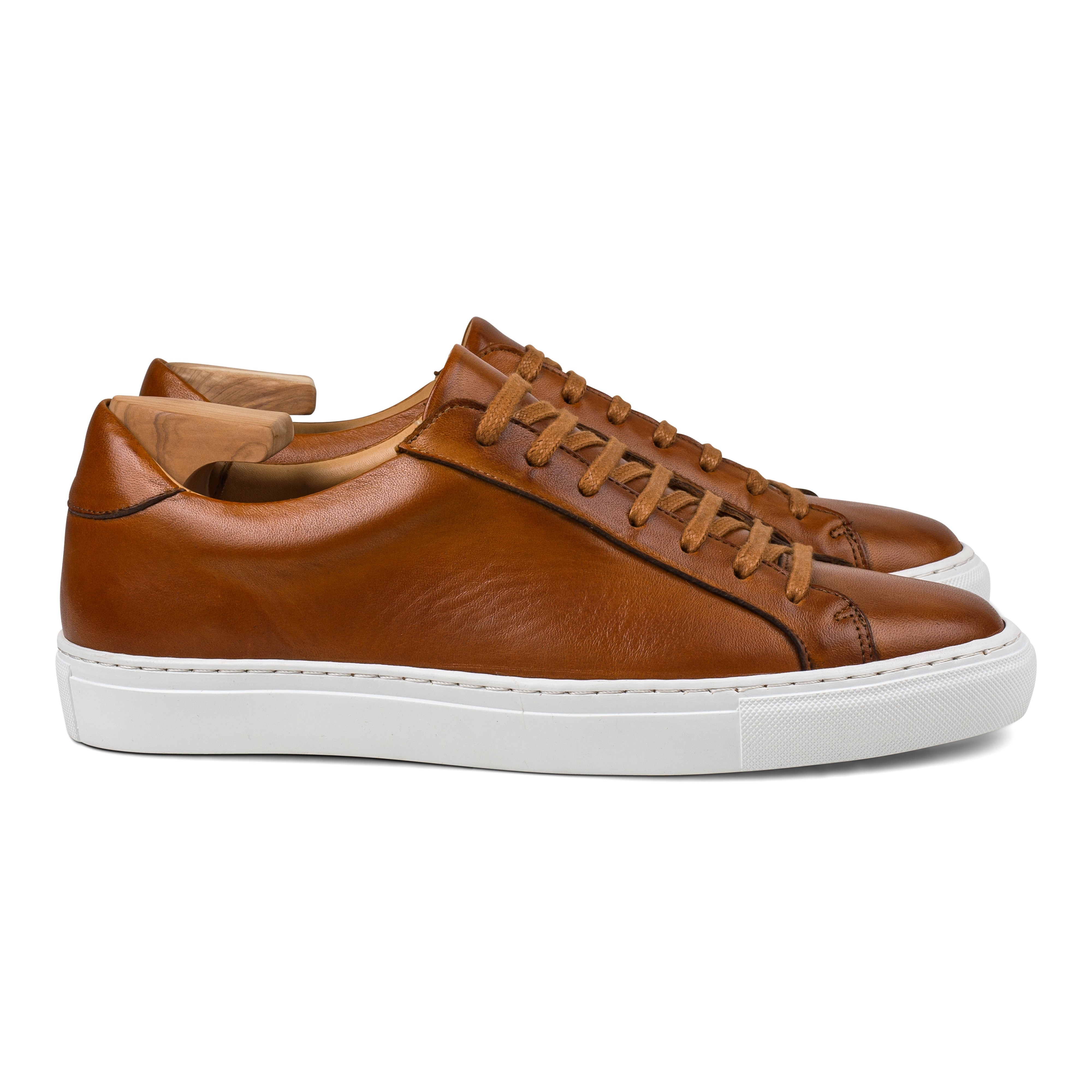 Skolyx Premium-Sneaker aus cognacfarbenem Leder