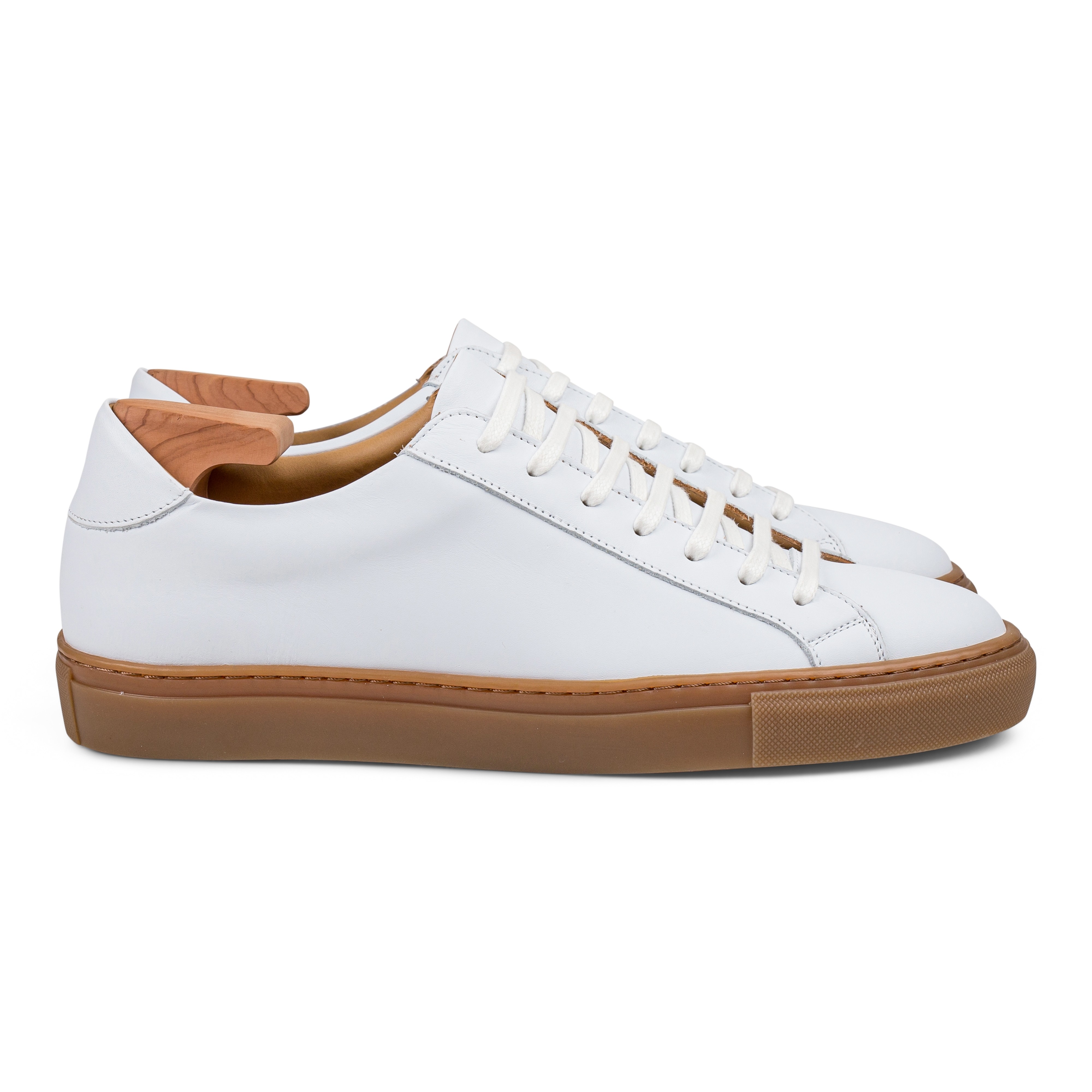 Skolyx Premium-Sneaker aus weißem Leder mit Gummisohle