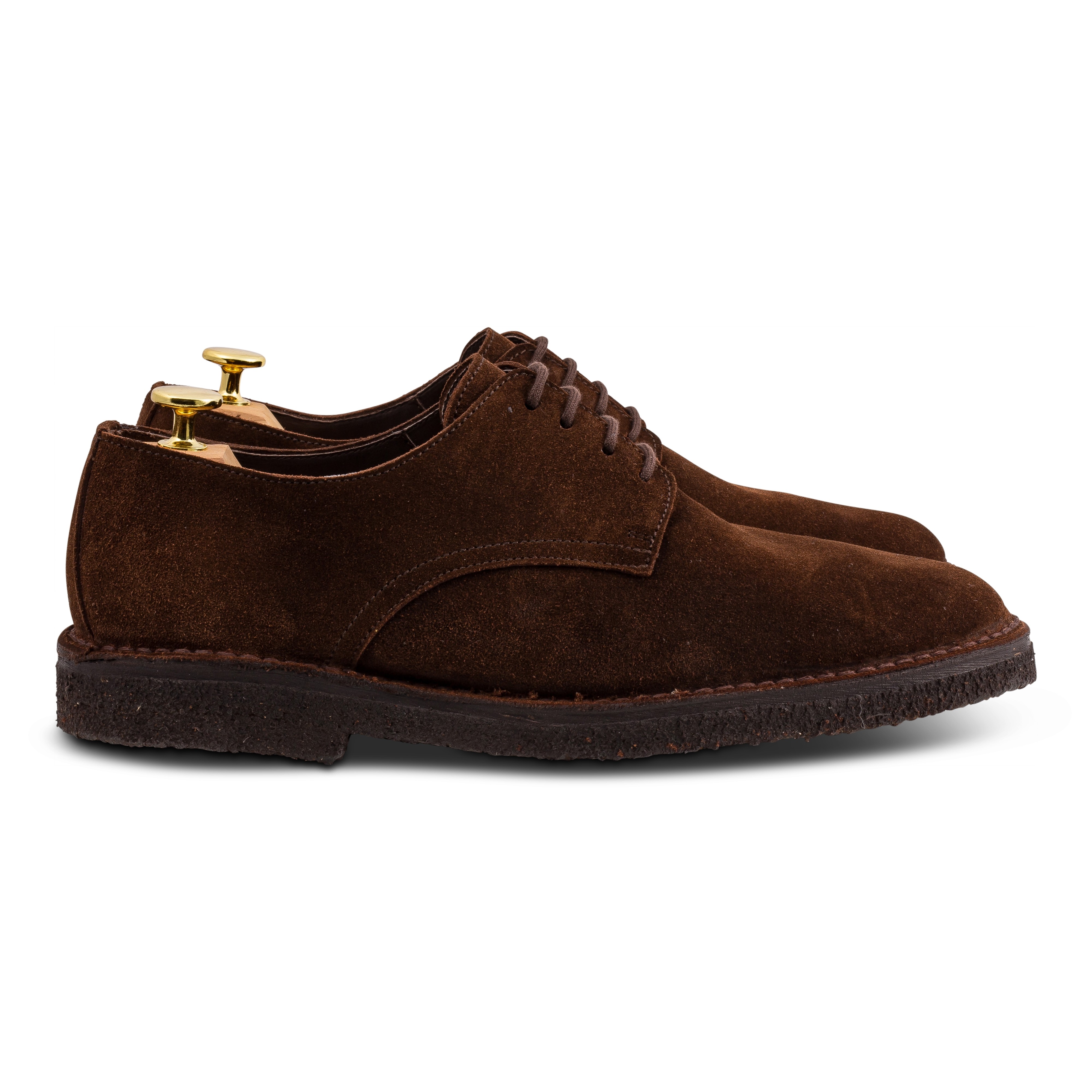 Yanko Stitchdown plain toe derby braun Wildleder